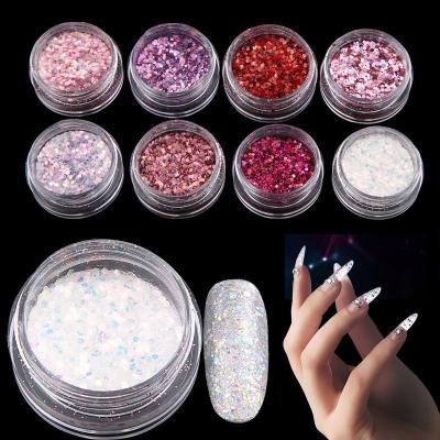 China Nail Beauty Products Dip Clear Powder Jar Glitters Nails Dust Acrylic Powder 8 Color / Set Wholesale Customize Your Package for sale