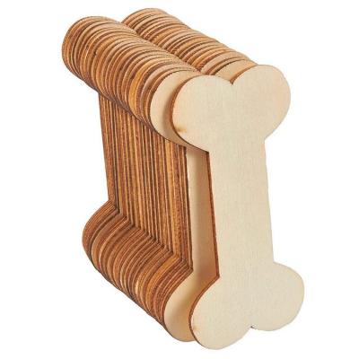 China Unfinished Wooden Dog Bones Christamas House Wooden Dog Bones For Wood Crafts Great For Painting, Hanging, And Even Tying Around Gifts for sale