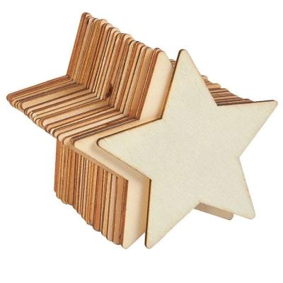 China Christamas Star Ornaments 3D Laser Cut Unfinished Wooden Star Cutout Wooden Christmas Ornaments For DIY Craft Supplies Low Moq for sale