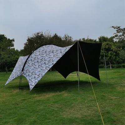 China Extended Type Good Quality Customized 8 10 Person Waterproof Outdoor Black Sun Shelter Beach Camping Tent for sale