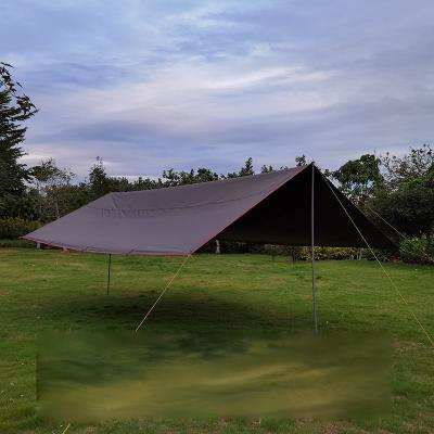 China Extended Type Shelter Sun Shade Rain Fly Camping Tarp With Tent Pole Beach Tent Sun Shelter for sale