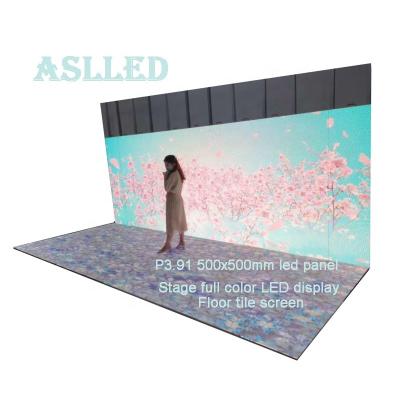 China Full Color LED Display on Dance Floor Tiles 500x500mm P3.91 Full Color Indoor Wedding Stage RGB LED Panel Bricks Pixel P3.91mm HD LED Display Dance Floor SMD Video for sale