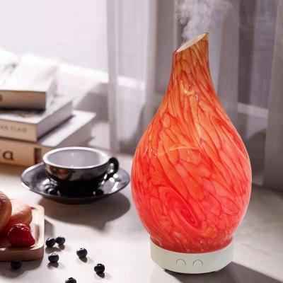 China Household 100ML Oblique Mouth Vase Shape Aroma Diffuser Home Desktop 7 Color Aromatherapy Machine Gift Mini Ultrasonic Glass Humidifier for sale