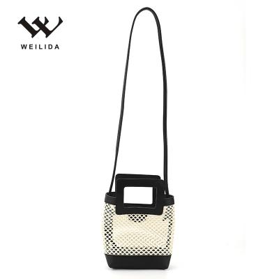 China Wholesale Cheap Price Girls Small PU Leather Transparent TPU+PU+ Mesh Shoulder Children Cross - Body Bag for sale