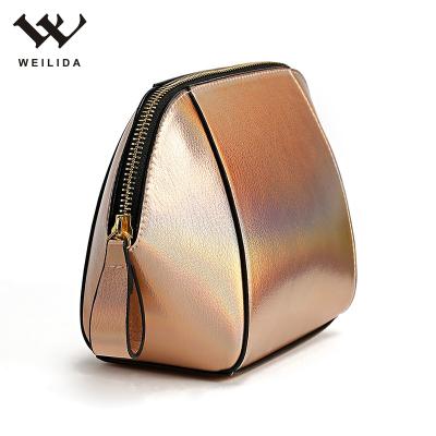 China High Capacity Custom Personalized Waterproof Glitter Bag Zipper Pouch PU Cosmetic Makeup Bag for sale