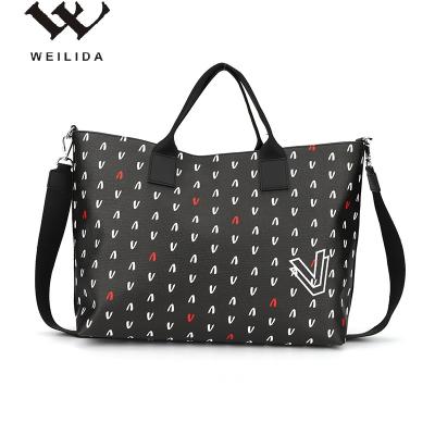 China Lady Women Tote Bag Pu Leather Handbag Shoulder Purse Bags Classic Floral Print Bag for sale