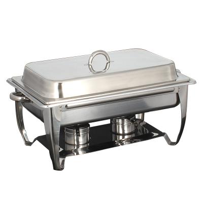 China Restaurant Serving Chafing Dish 9L Economical Stainless Steel Buffet Stove Single Hot Pot Stove for sale