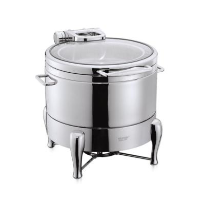 China 201/304 Luxury Fuel Hot Stove Stainless Steel Sideboard 11L Stove Pot Transparent Cover Hydraulic Wholesale Tableware for sale