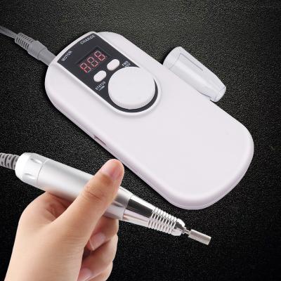 China LCD Screen 35000Rpm Plastic Portable Rechargeable Nail Art Electric Manicure Nail Drill for sale