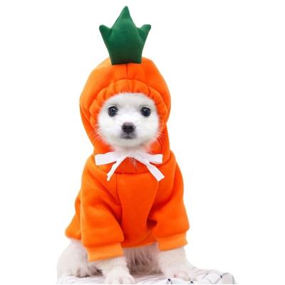 China Winter Warm Pet Clothes Dog Clothes Fruit Dog Jacket Hoodie Wool Dog Clothes Jacket Cute French Bulldog Bichon Chihuahua for sale