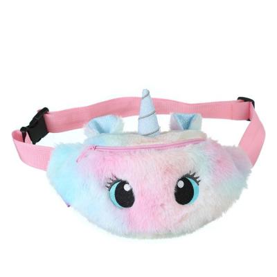 China Cute Unicorn Children's Plush Toys Belt Fanny Pack Girls Waist Bag Cute Travel Wallet Unicorn Gradient Color Anime Cartoon Coin Purse Travel Chest Ba for sale