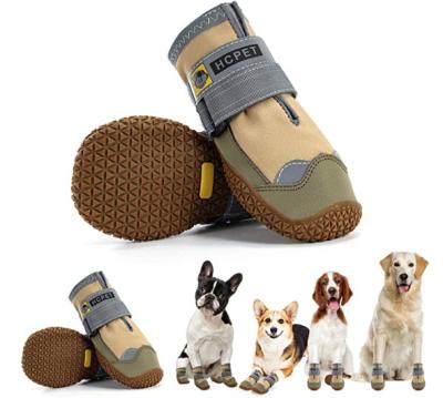 China Hcpet Viable Dog Boots Paw Protector Anti-Slip Dog Shoes With Thoughtful Straps For Small Medium Large Puppy Booties 4Pcs for sale