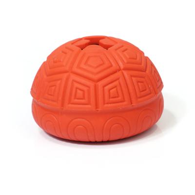 China New Dog XJ104 Viable Toy Natural Rubber Material Non-toxic Can Put Leaking Snack Tortoise Shell Food Ball for sale