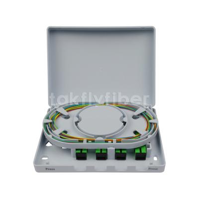 China Plastic FTTH GPON EPON Wall Mount Faceplate 4 Ports SC 8 Ports LC Fiber Optical Rosette for sale