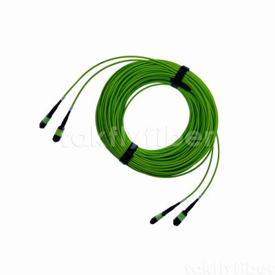 Китай 2 X 12f Mpo Mtp Patch Cord 3.0mm Om5 Lime Green For High Speed Data Center Networking продается