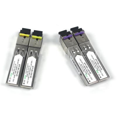 Chine 1.25G SFP BIDI MODULE D'émetteur-récepteur optique Tx1490/Rx1550nm 80KM SMF DDM LC CISCO JUNIPER HUAWEI Compatible à vendre