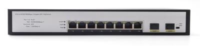 China DF-2F-8GP 2-puerto 10/100/1000Mbps 8 + 2 puertos de fibra de enlace ascendente Gigabit Poe Switch de red en venta