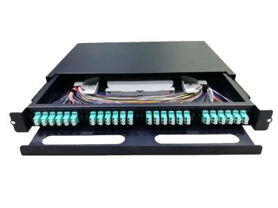 China 48F LC Multimode OM4 Pigtails Splicing 1U Fiber Optical Distribution Frame for sale