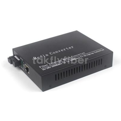 China Gigabit WDM SM 1310nm 1550nm 10/100/1000M Bidi 20KM SC Media Converter for sale