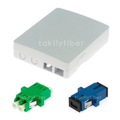 China Wall Mount 2 Port Fiber Termination Box Plastic Mini Optical Fiber Access Terminal Box for sale