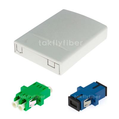 China FTTH 2 vira la mini caja óptica de la terminación hacia el lado de babor de la caja OTB de la terminación del soporte de la pared de la fibra óptica del ABS en venta