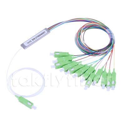 China 900μM Fiber Optic PLC Splitter 1x12 SC APC SM G657A For FTTH FTTX GPON EPOM for sale