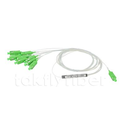 China 1x8 Fiber Optic PLC Splitter SC APC Mini Steel For FTTH FTTX PON CATV for sale