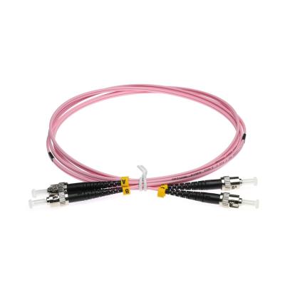 China ST-ST Duplex G652D SM LSZH Fiber Patch Cord Pink Color for sale