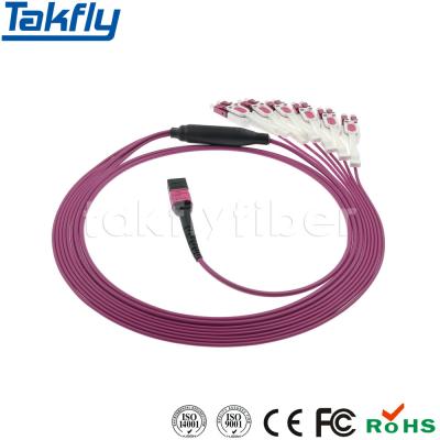 Cina Elite Type Multimode OM4 MPO-LC Breakout Cable High Density 12C MTP-LC OM4 Fanout Cable in vendita