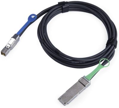 China FTTH External Mini SAS HD SFF-8644 to QSFP (SFF-8436) SAS Hybrid Cable, 30AWG, 100-Ohm, 2m (6.6ft) for sale