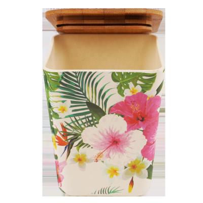 China Eco - Friendly Bamboo Fiber Canister Pot With Bamboo Cutting Board Lid for sale