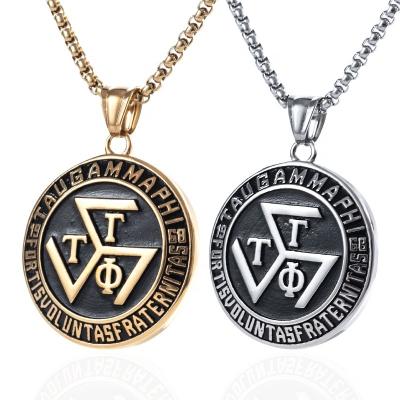 China Trendy Fashion Stainess Necklace Jewelry Tau Gamma Phi Pendant Without Steel Pendant Chain for sale