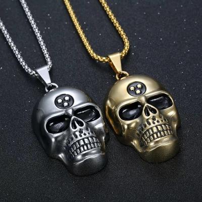 China New Tide Skull Stainless Steel Hip Hop Unisex Necklaces Brand Punk Pendant Jewelry for sale