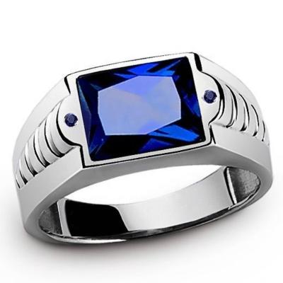 China TRENDY Fashion Jewelry Stainless Steel AAA Zircon Rings Mens Rings for sale