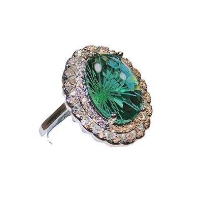 China New CLASSIC hot sale design firework craft oval cut Emerald Ruby Topaz Ladies Rings Size 6-10 for sale