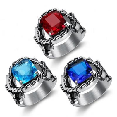 China TRENDY Fashion Jewelry Stainless Steel AAA Zircon Rings Unisex Rings for sale