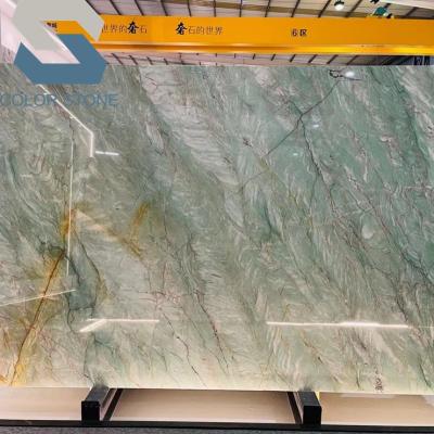 China Modern Natural Stone Green Marble Countertops Kitchen Countertops Table Bar Island Marble Top for sale