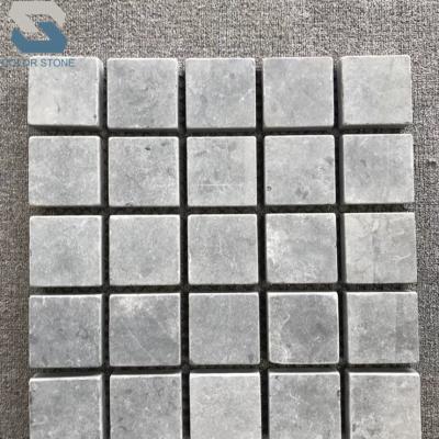 China Traditional Cheap Honed And Tumbled Gray Limestone Pavers Mesh Stone For Exterior Limestone Brick Paver Price for sale