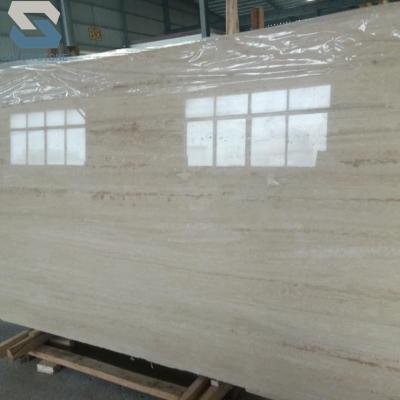 China Outdoor Mexican Travertine Slabs Modern Honed Marble Beige Marble Tiles Price for sale