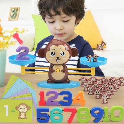 China Developing Intelligence Math Match Board Toys Monkey Match Scale Number Balance Game Children Educational Toy for sale