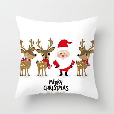 China Christmas Decoration Velvet Cushion Cover Sofa Cushion Covers Santa Claus Printing Pillow Case Q2333C for sale