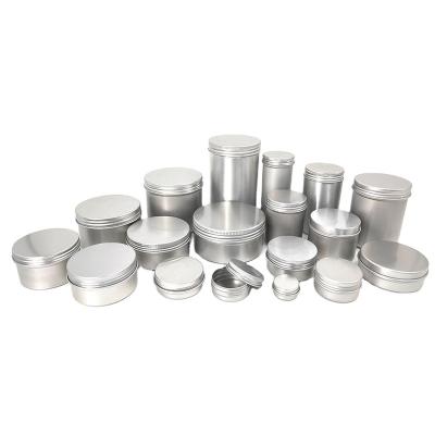 China NB-PACK Free Sample 10ml 30ml 60ml 100ml Cosmetic Silver White Cosmetic Cream Candy Tin Aluminum Jar for sale