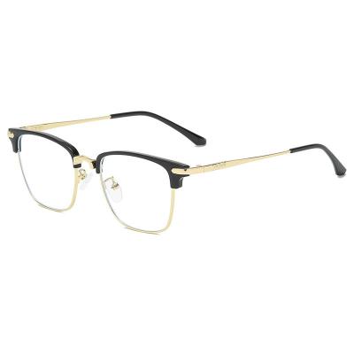 China Blue Light Anti Blue Light Glasses Box Semi Single Myopic Metal Anti Blue Glasses for sale