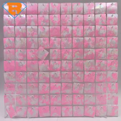 China Modern PinkStamp Color Clear Grid Panel Click Panel Interlocking Sequin Background Set For Wedding Birthday Party Decoration for sale