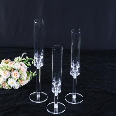 China Wholesale Modern Transparent Wedding Decoration Holiday Dinner Holiday Dinner Candle Holder Crystal Acrylic Candle Holder for sale