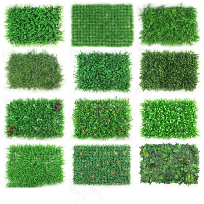 China Artificial Boxwood Hedge Wall Plant Indoor Moss Grass Indoor Plant Vertical Panels Leaves Green Wall System For Decoration for sale