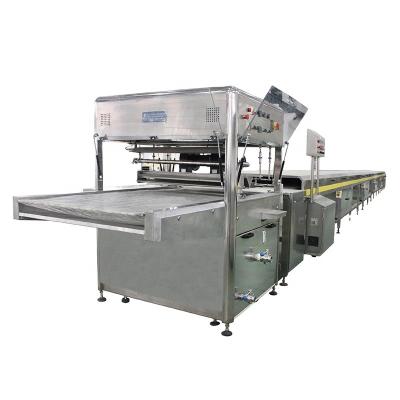 China Snack Factory Automatic Chocolate Enrobing Machine With Cooling Tunnel for sale