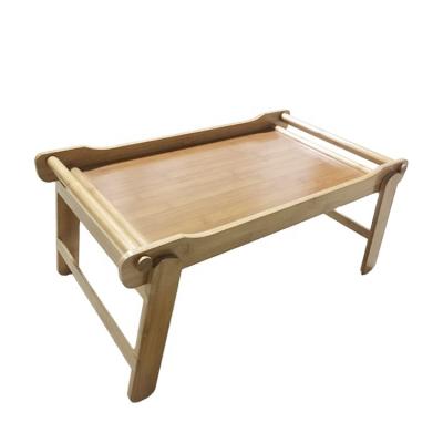 China Sustainable Bamboo Bed Tray Laptop Table Foldable Legs Breakfast Serving Hospital Tray for sale