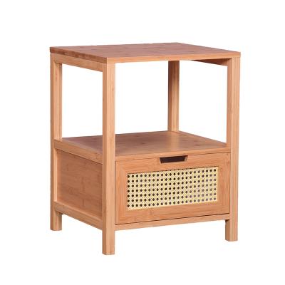 China Traditional Modern Style Bed Side Table Bamboo Wood Nightstands Furniture Luxury Luxury Bedroom for sale