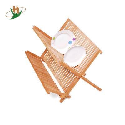 China Sustainable Non-Toxic Folding Organizer Bamboo Dish Drying Rack for sale